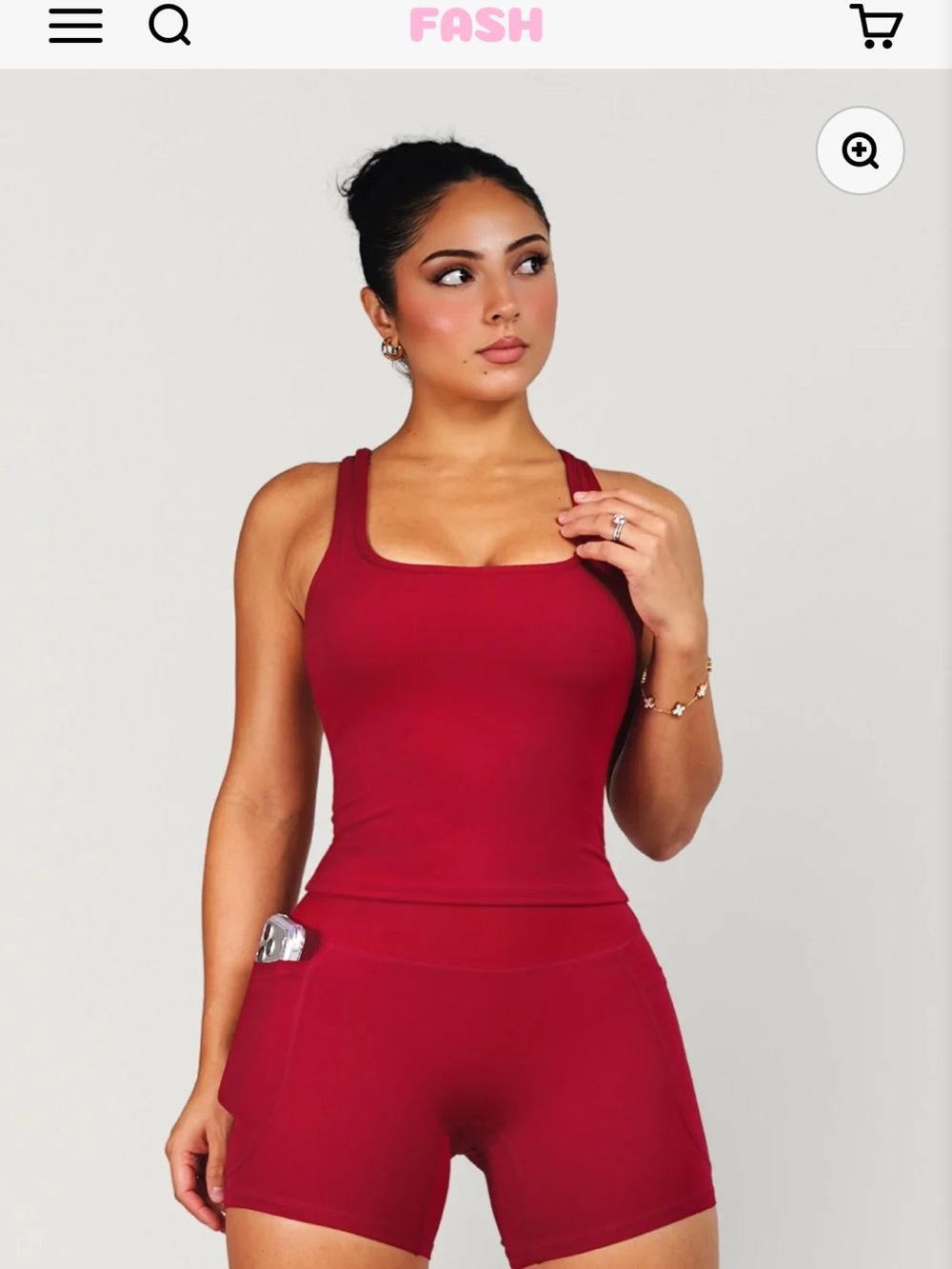 Fitness Fashioness Red Racerback Crop Tank Top